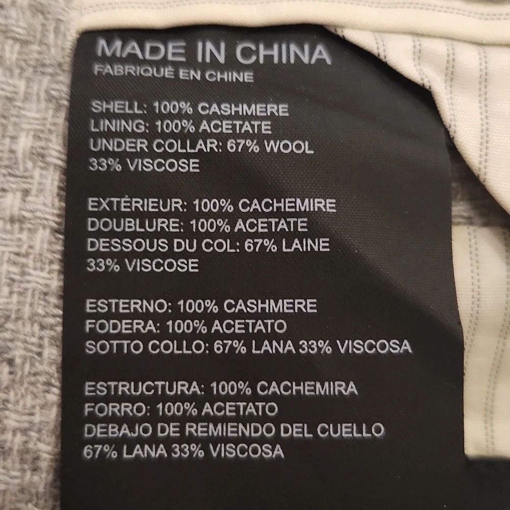 Club Monaco Heather Gray 100% Cashmere Sport Coat Size 42! New W/O Tags!